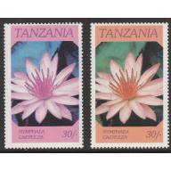 Tanzania 1986 FLOWERS - 30s NYMPHAEA with YELLOW OMITTED mnh