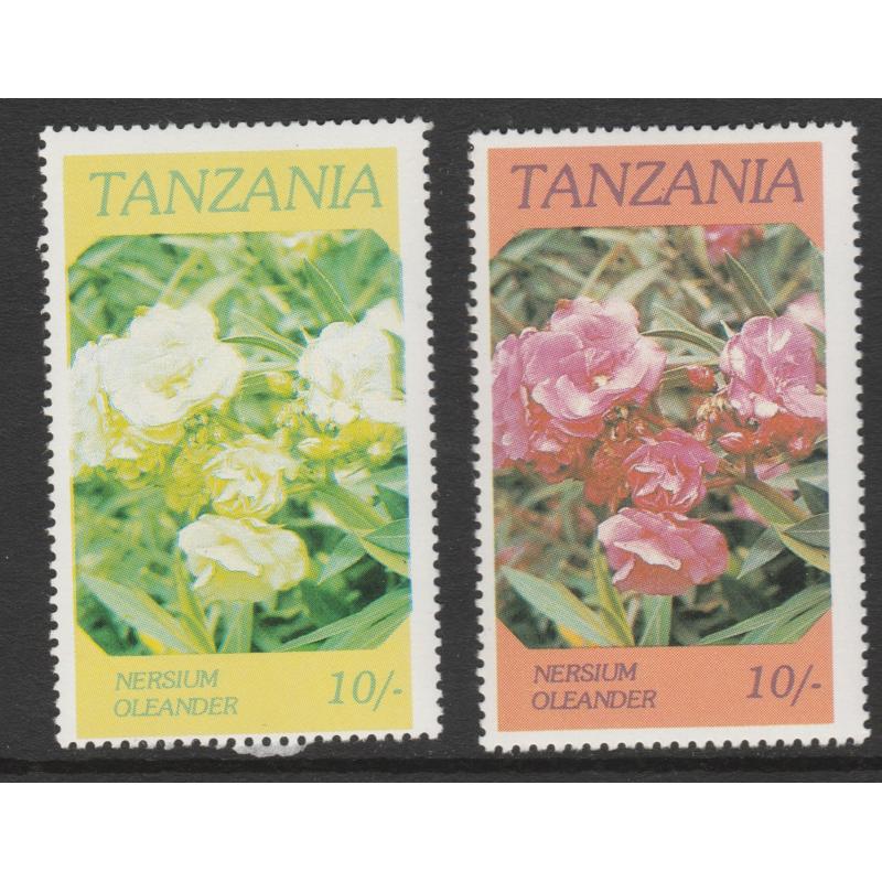 Tanzania 1986 FLOWERS - 10s NERSIUM with RED OMITTED mnh