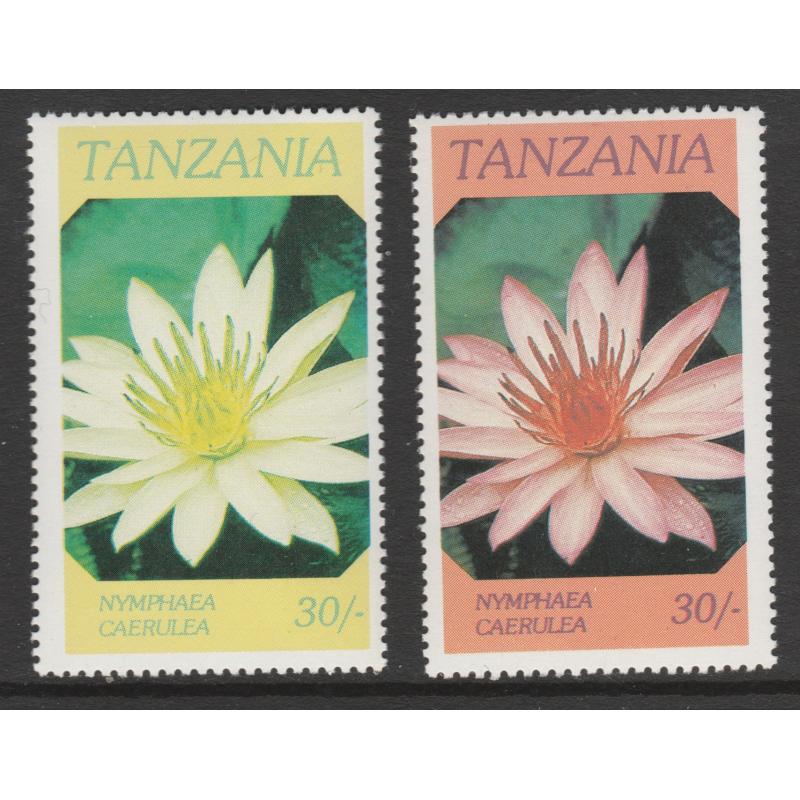 Tanzania 1986 FLOWERS - 30s NYMPHAEA with RED OMITTED mnh
