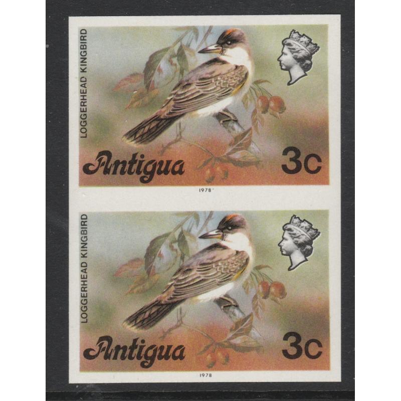 Antigua 1976  LOGGERHEAD KINGBIRD 3c  imperf pair mnh