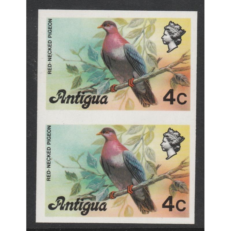 Antigua 1976  RED-NECKED PIGEON 4c  imperf pair mnh