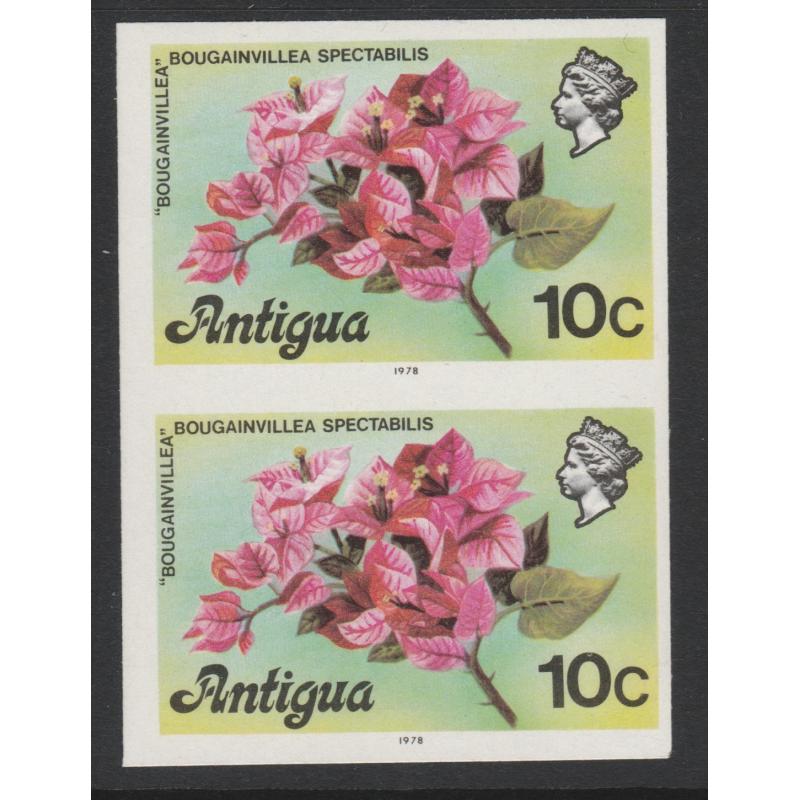 Antigua 1976  BOUGAINVILLEA 10c  imperf pair mnh
