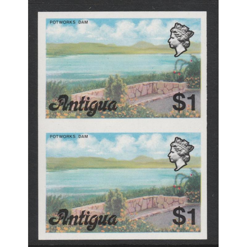 Antigua 1976  POTWORKS DAM $1.00  imperf Pair mnh