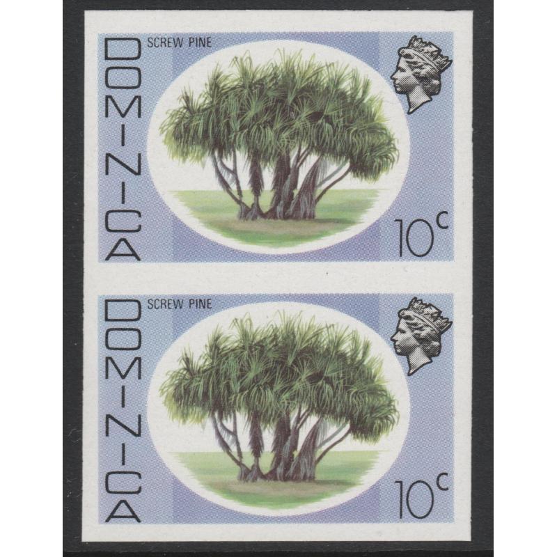 Dominica 1975 SCREW PINE TREE 10c IMPERF PAIR mnh