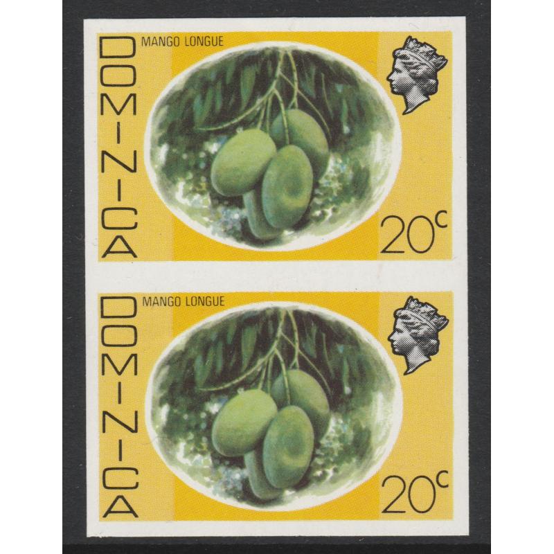 Dominica 1975 - MANGO LONGUE 20c IMPERF PAIR mnh