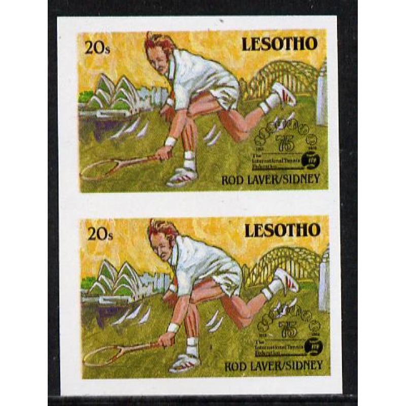 Lesotho 1988 TENNIS - ROD LAVER IMPERF PROOF PAIR mnh