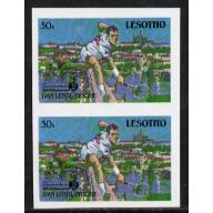 Lesotho 1988 TENNIS - IVAN LENDL IMPERF PROOF PAIR mnh