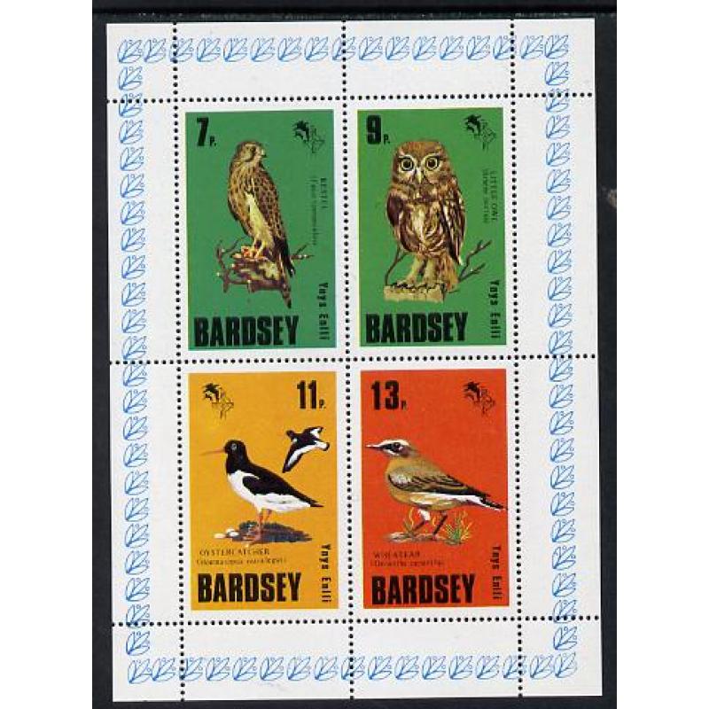 Bardsey 1979  BIRDS perf set of 4 mnh