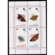 Bardsey 1981 BUTTERFLIES perf set of 4 mnh