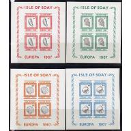 Soay 1967 EUROPA - SHELLS  imperf set of 4 in sheetlets of 4 mnh