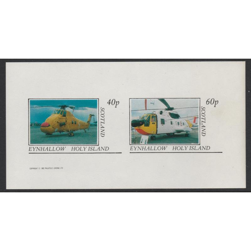 Eynhallow 1982 Helicopters imperf set of 2 mnh