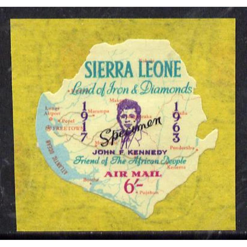 Sierra Leone 1964 KENNEDY MAP opt&#039;d SPECIMEN mnh