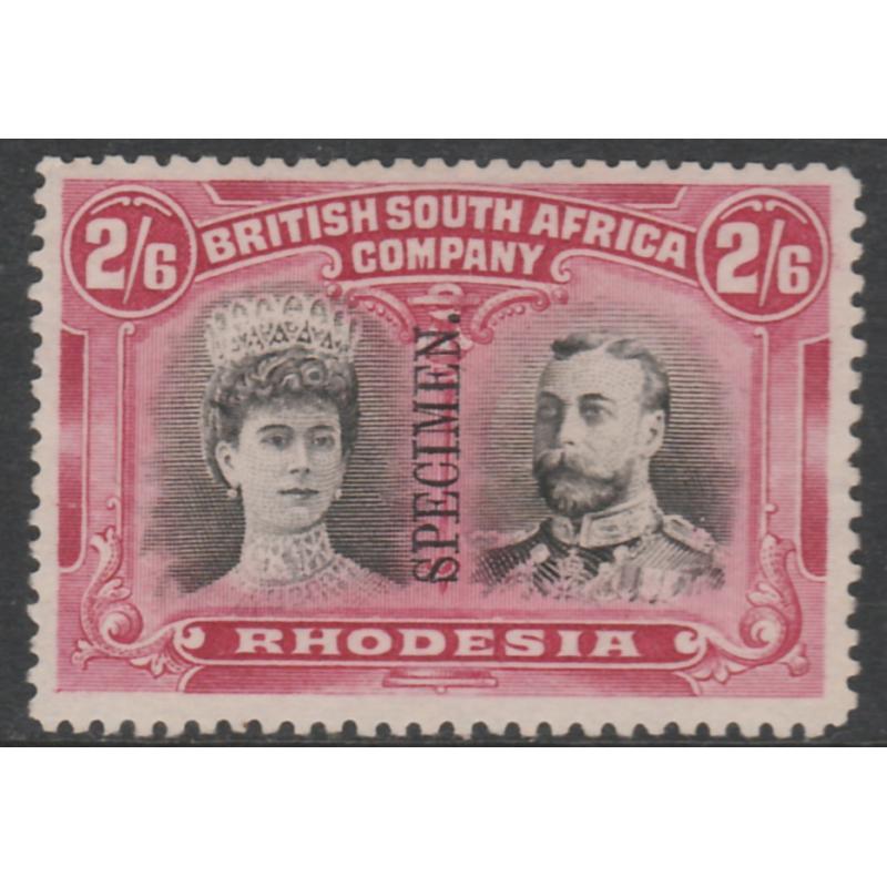 Rhodesia 1910 DOUBLE HEAD 2s6d  SPECIMEN with VARIETY - only 7 can exist
