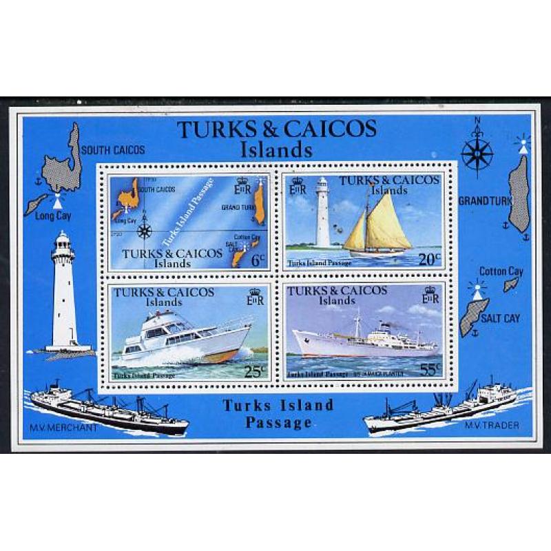 Turks & Caics 1978 PASSAGE m/sheet with watermark mnh