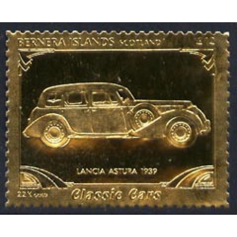 Bernera 1985 Classic Cars - LANCIA ASTURA  £12 in gold foil mnh