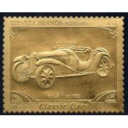 Bernera 1985 Classic Cars - BUGATTI  £12 in gold foil mnh