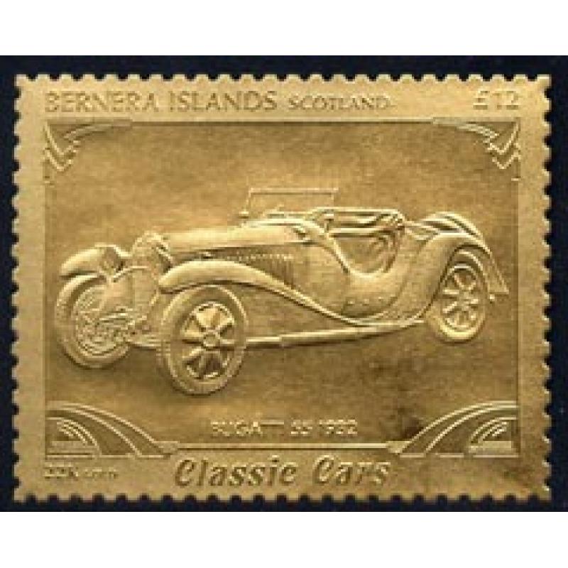 Bernera 1985 Classic Cars - BUGATTI  £12 in gold foil mnh