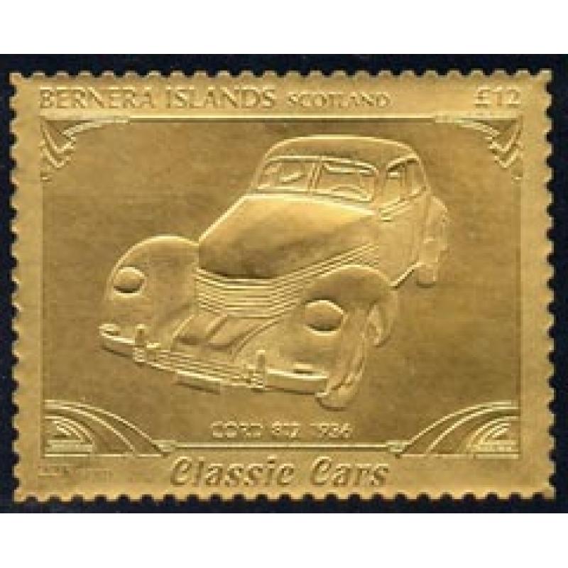 Bernera 1985 Classic Cars - CORD  £12 in gold foil mnh