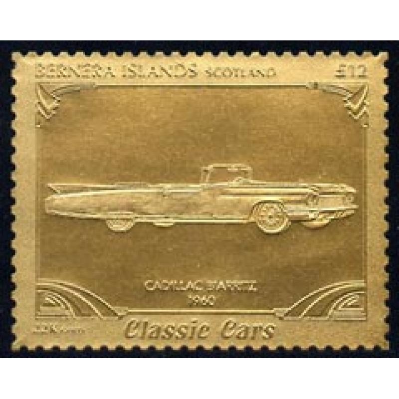 Bernera 1985 Classic Cars - CADILLAC  BIARITZ £12 in gold foil mnh