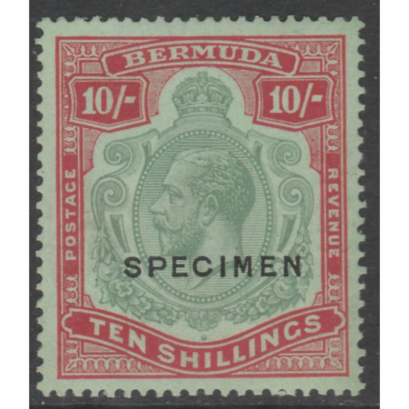 Bermuda 1924 KG5 10s  SPECIMEN with VARIETY - only 7 can exist
