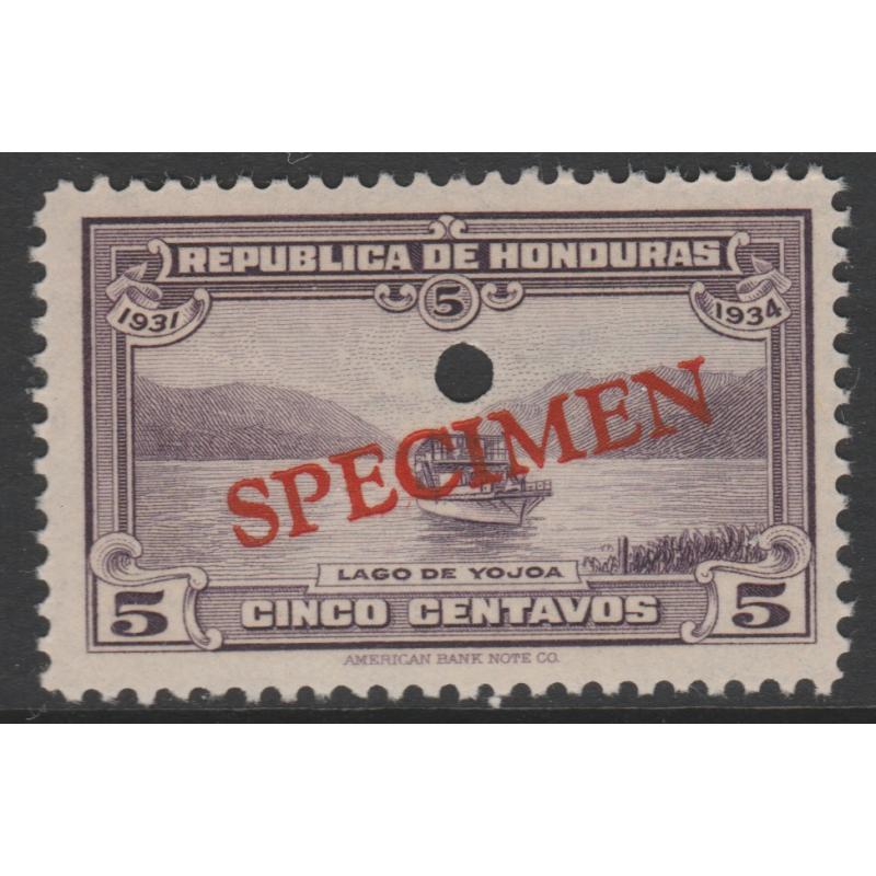 Honduras 1931 BOAT  5c SPECIMEN - ex ABN Co Archives