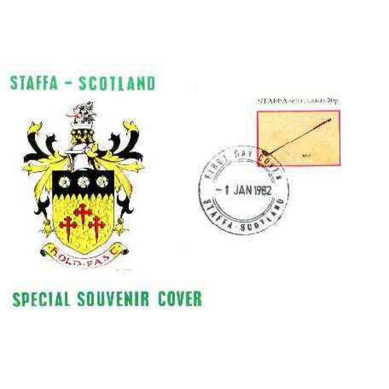Staffa 1982 SPORTS ACCESSORIES 20p (GOLF) imperf single on first day cover