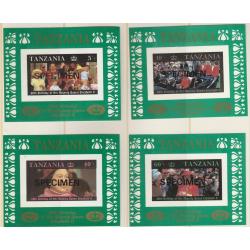 Tanzania 1987 QUEEN&#039;s 60th BIRTHDAY UNISSUED SHEETLETS mnh SPECIMEN