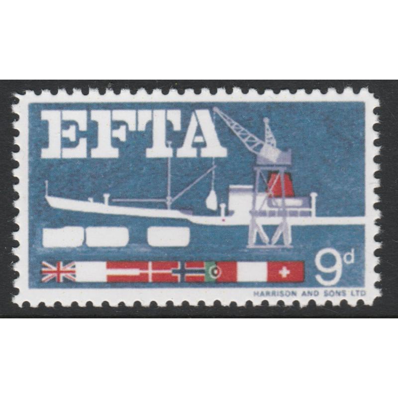 Great Britain 1967  EFTA - 4 COLOURS OMITTED - Maryland Forgery