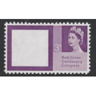 Great Britain 1963 Red Cross 3d with Red (Cross) omitted - Maryland Forgery