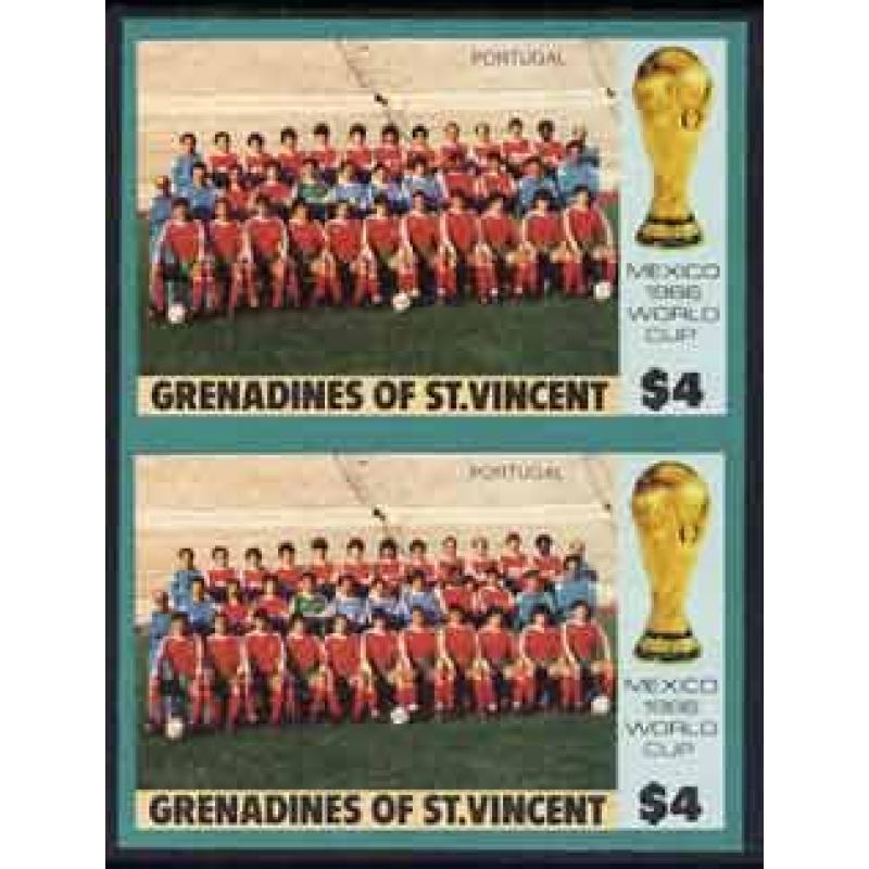 St Vincent Grenadines WORLD CUP FOOTBALL  (Portugal) - IMPERF PAIR mnh