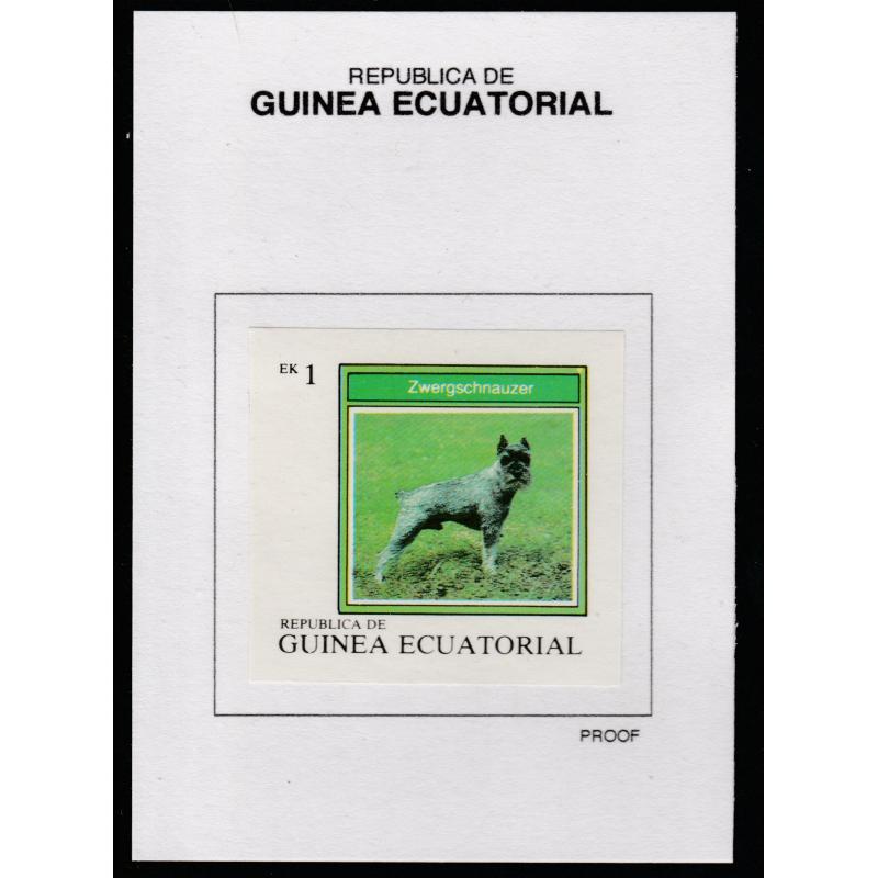 Equatorial Guinea 1977 DOGS 1EK on PROOF CARD