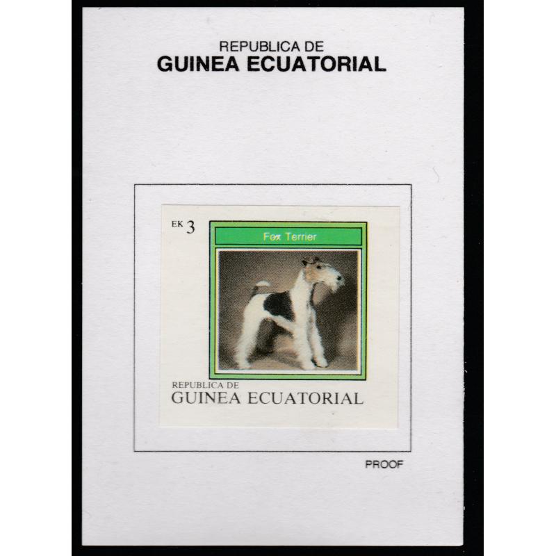 Equatorial Guinea 1977 DOGS 3EK on PROOF CARD