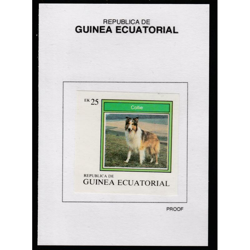 Equatorial Guinea 1977 DOGS 25EK on PROOF CARD