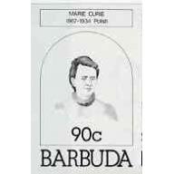 Barbuda 1981 MARIE CURIE  IMPERF PROOF in BLACK ONLY