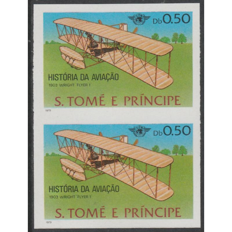 St Thomas & Prince 1979 AVIATION HISTORY 0.5DB imperf PROOF PAIR
