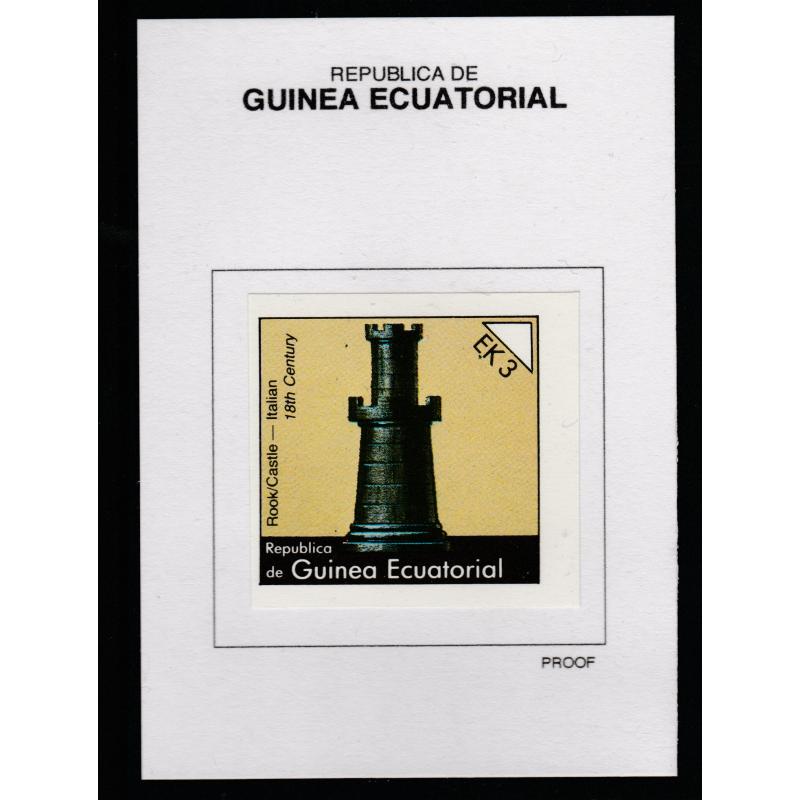 Equatorial Guinea 1976  CHESSMEN 3EK on PROOF CARD