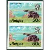 Antigua 1976  CANNON 50c  imperf pair mnh