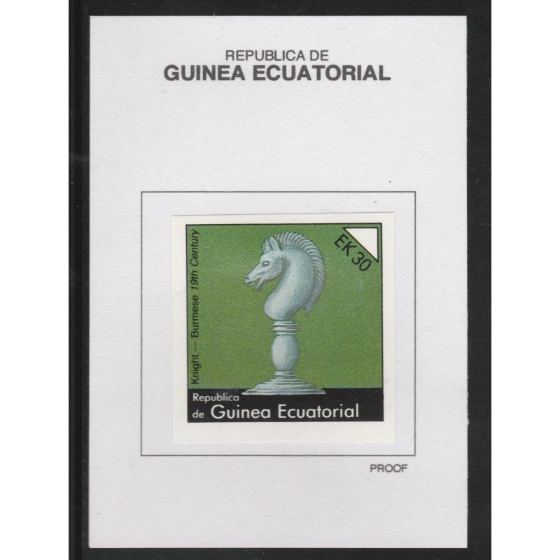 Equatorial Guinea 1976  CHESSMEN 30EK on PROOF CARD