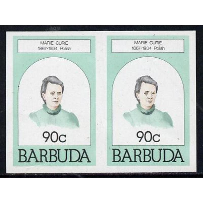 Barbuda 1981 MARIE CURIE  IMPERF PAIR mnh
