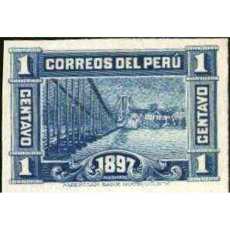 Peru 1897 SUSPENSION BRIDGE 1c PROOF ex ABN archives