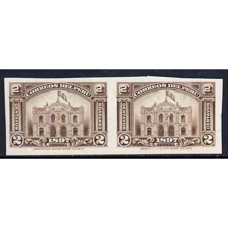Peru 1897 GPO BUILDING 2c PROOF PAIR ex ABN archives