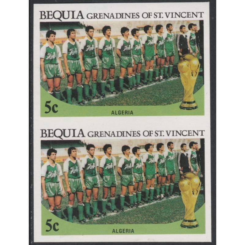St Vincent Bequia WORLD CUP FOOTBALL  (Algeria) - IMPERF PAIR mnh