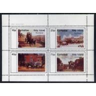 Eynhallow 1982 PAINTINGS of MAIL COACHES perf set of 4 mnh