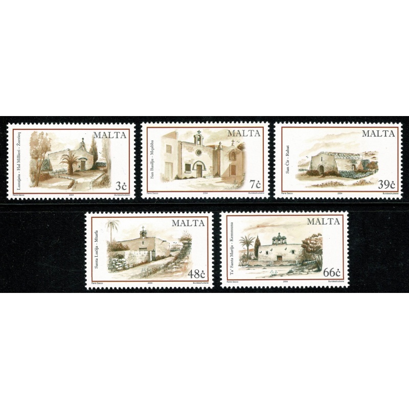 Malta. 2004. Chapels. Set of 5 values. Unmounted Mint. SG 1375-1379