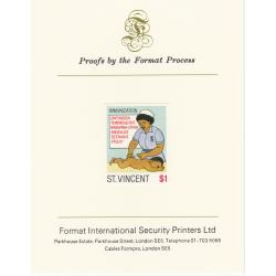 St Vincent 1987 CHILD HEALTH $1 on FORMAT INTERNATIONAL PROOF CARD