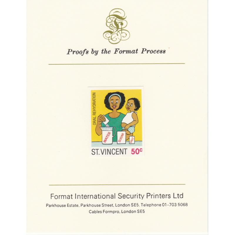St Vincent 1987 CHILD HEALTH 50c on FORMAT INTERNATIONAL PROOF CARD