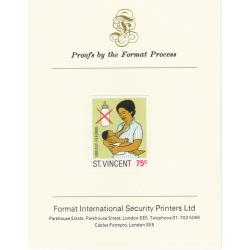 St Vincent 1987 CHILD HEALTH 75c on FORMAT INTERNATIONAL PROOF CARD