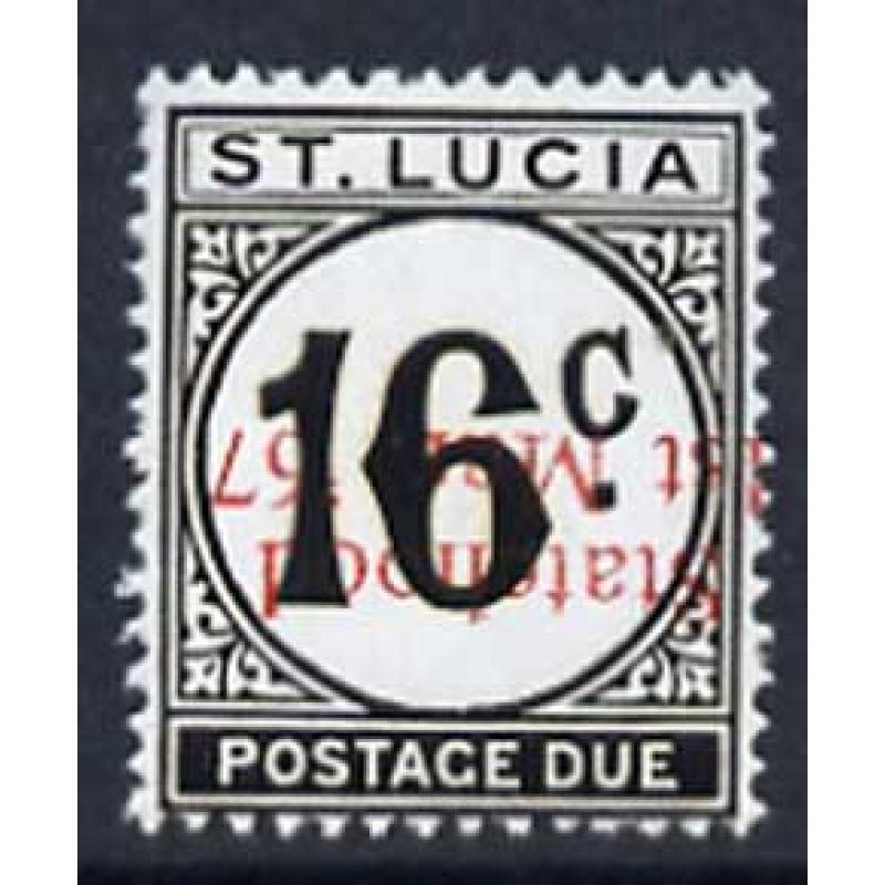 St Lucia 1967 POSTAGE DUE 16c with STATEHOOD OPT INVERTED mnh
