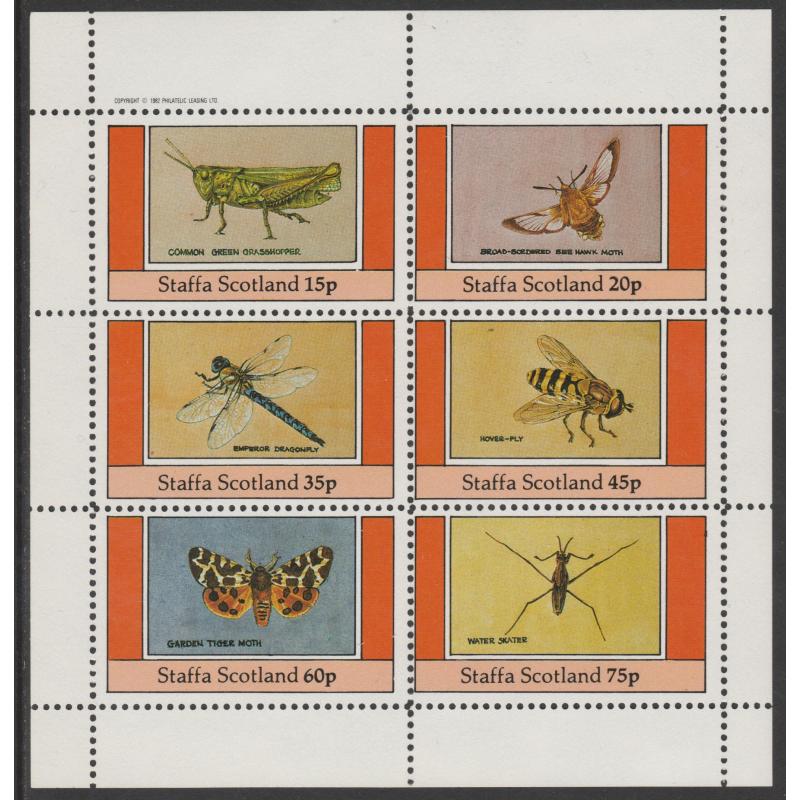 Staffa 1982 INSECTS  perf set of 6 mnh