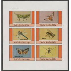 Staffa 1982 INSECTS  imperf set of 6 mnh